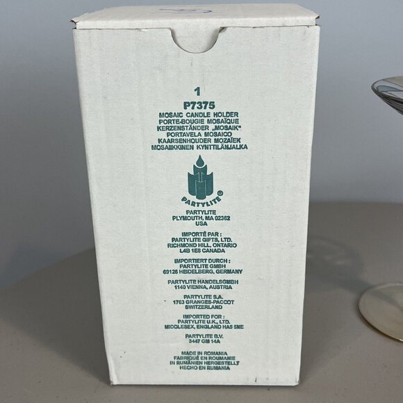 Partylite Mosaic Candle Holder Calypso Stained Glass Tapered 7" - Picture 7 of 16